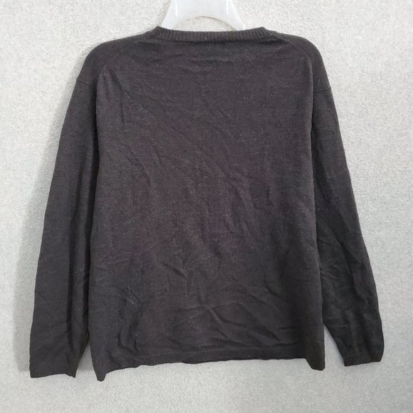 Lands' End Men Sweater‎ Large Gray 100% Wool V Neck Pullover Long Sleeve READ - Picture 5 of 7